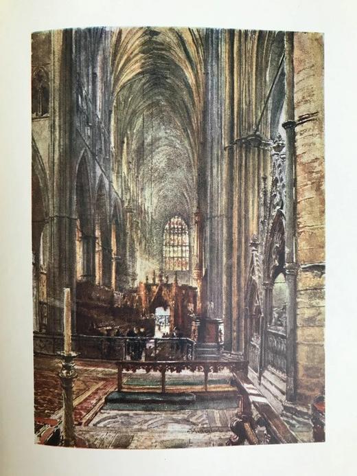 1906年 威斯敏斯特教堂 21幅彩色插图 漆布精装大32开 商品图8