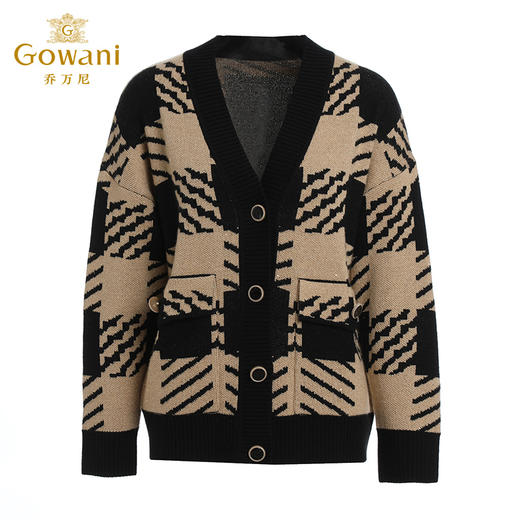 乔万尼早春新款羊毛针织开衫英伦风EI3M281 商品图3