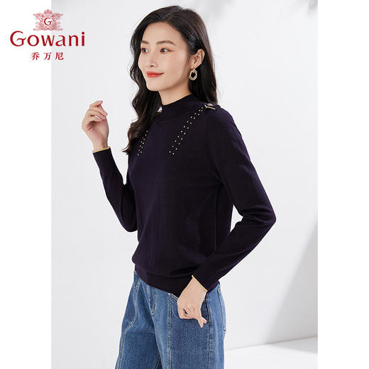 乔万尼早新款亲肤羊毛针织衫修身显瘦EI3M280 商品图1