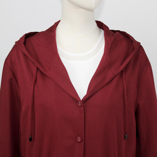 FOCALS福柯斯春秋新款宽松休闲连帽短款外套风衣F2YCF685R3 商品图3