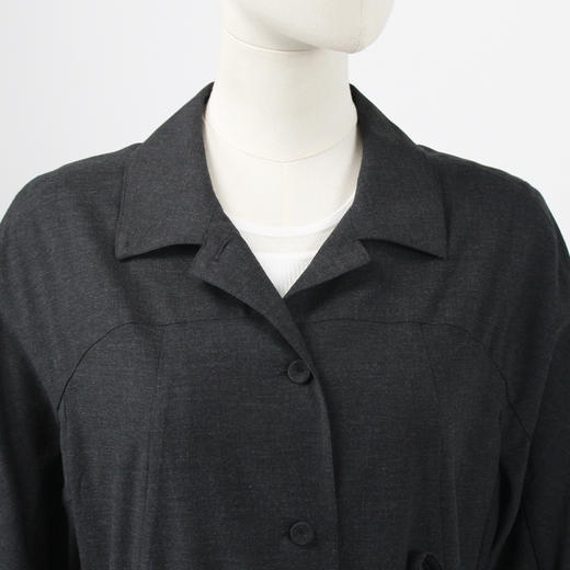 FOCALS福柯斯春秋新款休闲薄款羊毛混纺中长款外套风衣F2YCF502A3 商品图3