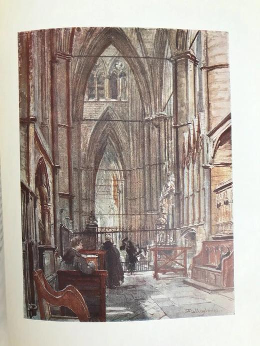 1906年 威斯敏斯特教堂 21幅彩色插图 漆布精装大32开 商品图7