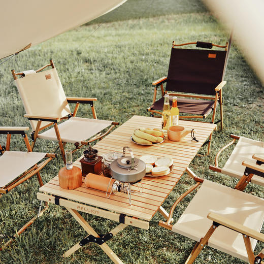 伯希和实木蛋卷桌可折叠便携式户外露营野餐庭院家用大烧烤野营桌116106104 商品图2