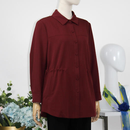 FOCALS福柯斯春秋新款宽松可调节抽绳短款开衫外套风衣F2YCF683R3 商品图1