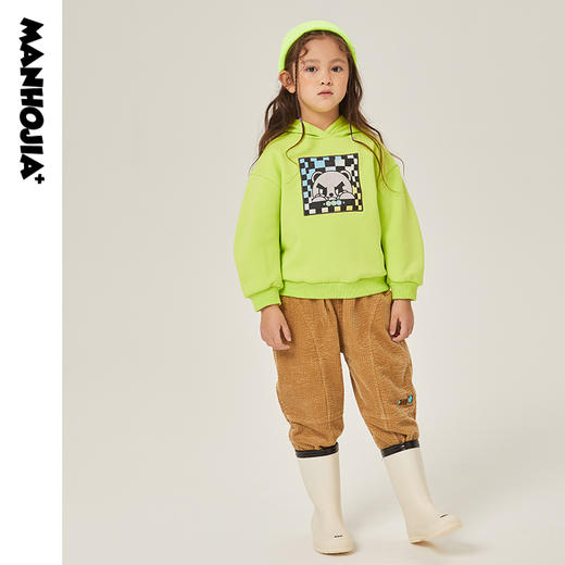 马拉丁潮牌漫画家儿童卫衣冬2021新品渐变色数码印花加厚连帽卫衣 商品图1