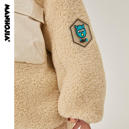 马拉丁潮牌漫画家儿童棉袄冬2021新品户外感立体贴袋羊羔绒棉夹克 商品图3