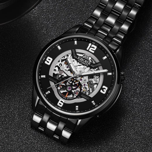 依波(EBOHR)男表大师系列正品防水镂空自动机械表男表3636 商品图4