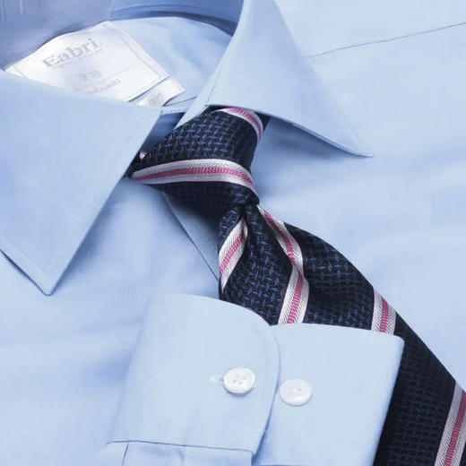 高唯男士白/蓝小斜纹DP工艺全免烫法式/英式高领衬衫 商品图4