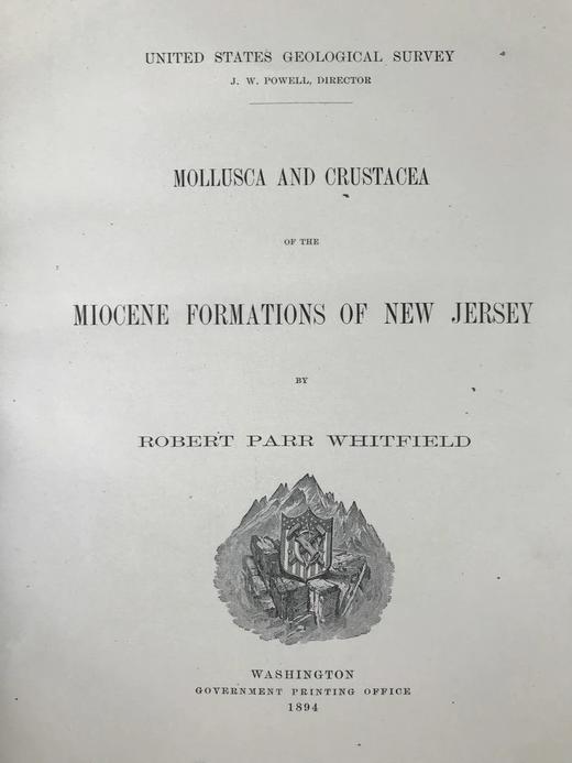 1894年 新泽西中新世地层软体与甲壳动物化石图鉴 24页版画插图 漆布精装大16开 商品图2