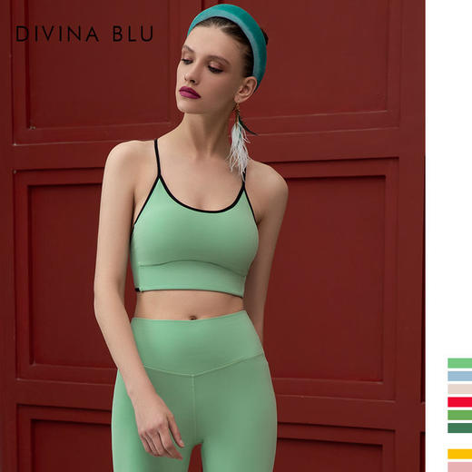DIVINABLU伦敦专业瑜伽服带胸垫运动背心女时尚高端美背上衣吊带l伦敦裸感文胸04 商品图8