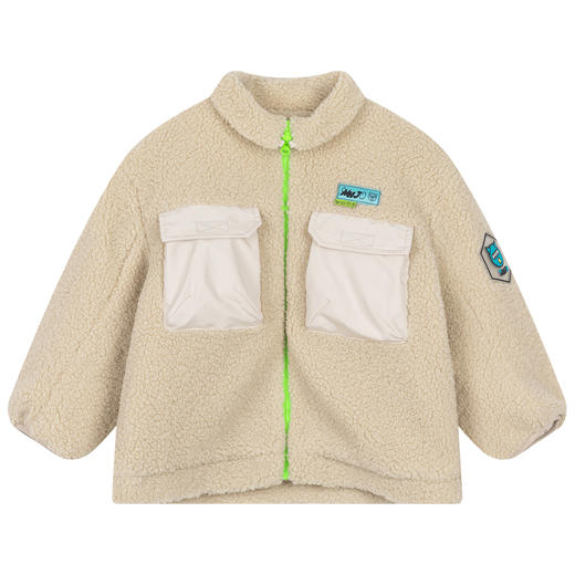 马拉丁潮牌漫画家儿童棉袄冬2021新品户外感立体贴袋羊羔绒棉夹克 商品图4