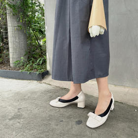 特价秒杀| THE SOWING 全皮法式温柔粗跟单鞋高跟鞋3064-8568.潮快闪[福利品]