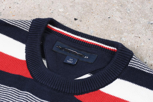 薄款 拼色棉质 袖口标 圆领毛衣/针织衫 T-1107 商品图3