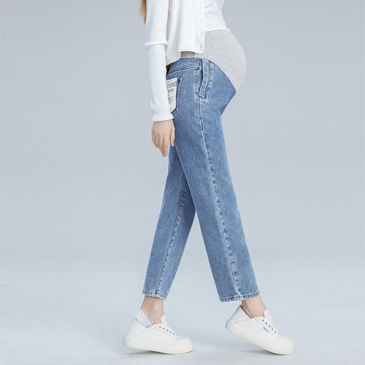 嫚熙高腰老爹裤秋冬装外穿烟管牛仔长裤 商品图3