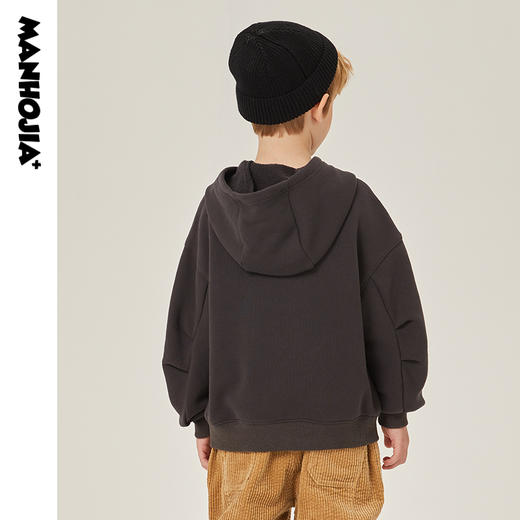 马拉丁潮牌漫画家儿童卫衣冬2021新品渐变色数码印花加厚连帽卫衣 商品图2