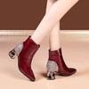 尖头水钻跟粗跟，拼接短筒时装靴PLGZ-D22-29 商品缩略图2