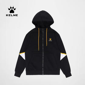 卡尔美秋冬新款男士撞色连帽开衫针织外套卫衣6137WT1001