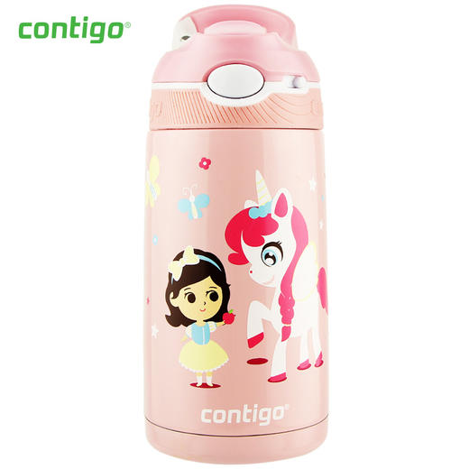 悠享每刻锁扣儿童保温吸管杯  女孩与小马400ml 商品图0