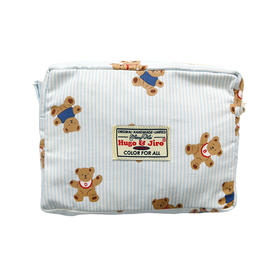 HUJI祤集Motley收纳包插画猫猫和熊熊