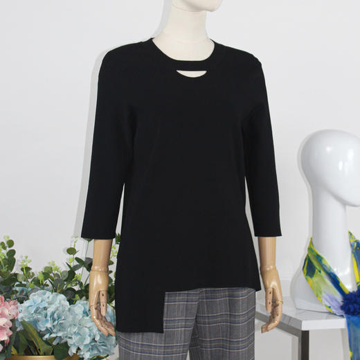 FOCALS福柯斯女装秋季新款圆领套头上衣设计师风格针织衫FYJCM586 商品图3