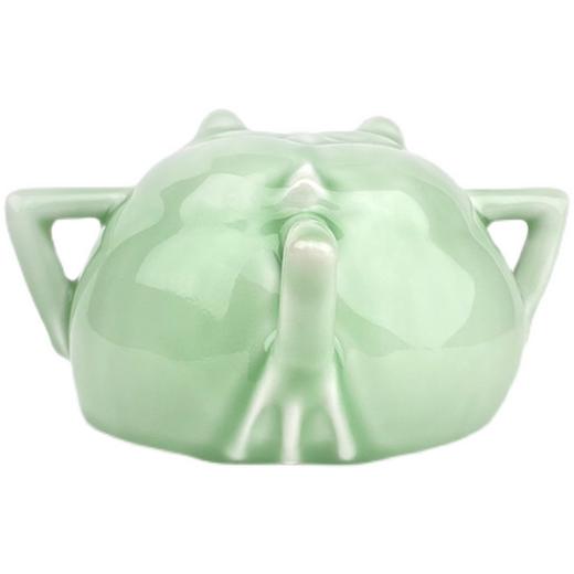 不仁斋薛继业陶瓷雕塑豆青釉本金口三足蟾钱罐扑满护财摆件 商品图4