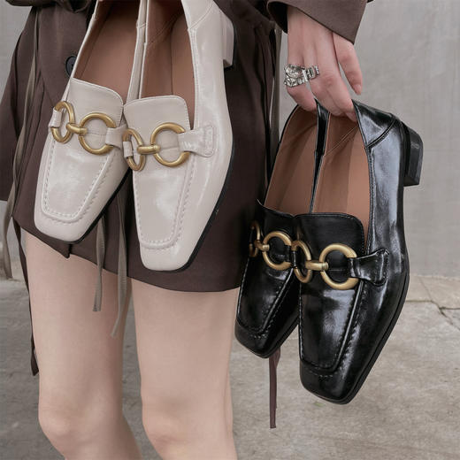 特价秒杀 THE SOWING 全皮法式百搭粗跟软底小皮鞋两穿3129-8672 .潮快闪[福利品] 商品图6