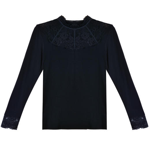 安莉芳旗下E-BRA女秋季小高领蕾丝打底上衣薄款暖衣KD0044 商品图5