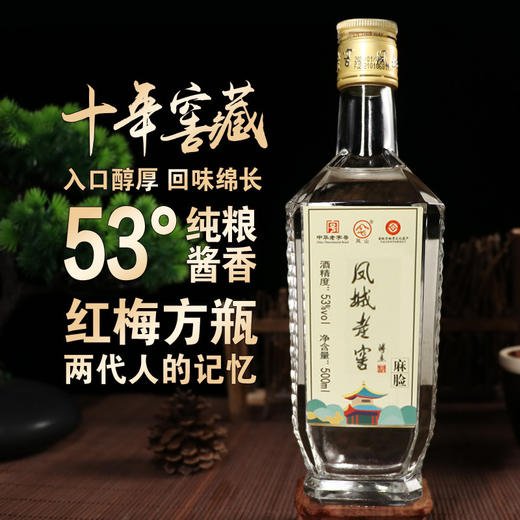 凤城老窖纯粮白酒  麻脸 53度 酱香型500ML 商品图0