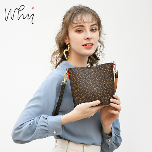 WHY水桶包女斜挎包百搭夏季新款包包时尚女包轻便小巧精致单肩包YAP8410AZ 商品图2