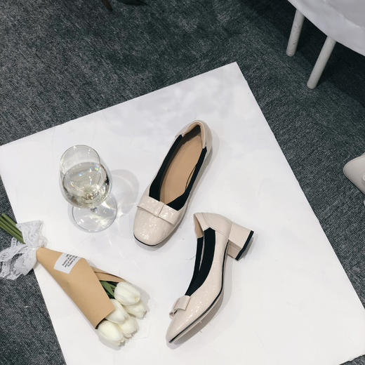 特价秒杀| THE SOWING 全皮法式温柔粗跟单鞋高跟鞋3064-8568.潮快闪[福利品] 商品图5