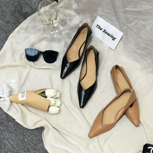 特价秒杀 |THE SOWING 全皮尖头中跟浅口气质单鞋2947-8629 .潮快闪[福利品] 商品图5