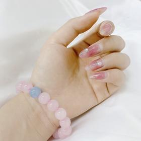 马达加斯加粉水晶手串 手链 珠径10MM左右  首饰饰品