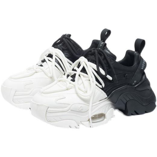 预售| VITTORIO VENTURA薇薇燃原创设计师女鞋牛皮双色拼接厚底增高气垫老爹鞋 （默认顺丰到付 联系客服报销）.潮快闪[福利品 商品图2