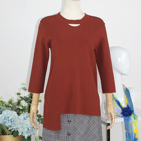 FOCALS福柯斯女装秋季新款圆领套头上衣设计师风格针织衫FYJCM586