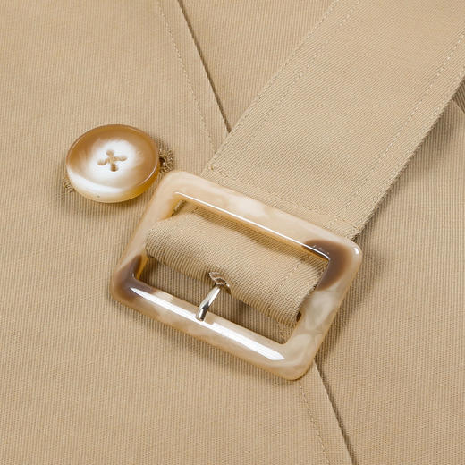 METTE2021年秋冬新品女士风衣外套短款时尚双排扣小个子收腰外套 商品图3