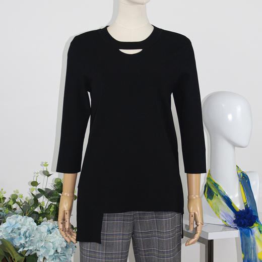 FOCALS福柯斯女装秋季新款圆领套头上衣设计师风格针织衫FYJCM586 商品图2