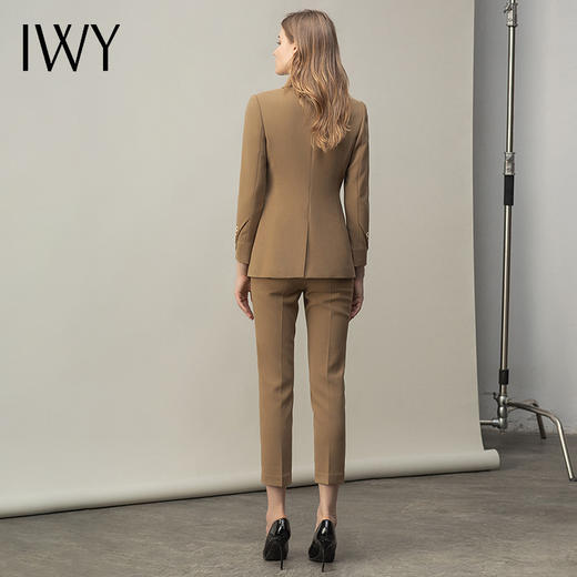 IWY/卡其色气质高端西装套装女长袖修身一粒扣总裁正装面试工作服CP11378 商品图8