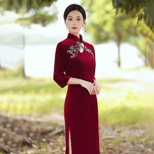 GSJ  294改良中长款修身大码旗袍裙 商品图2