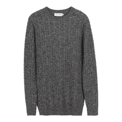 METTE羊绒世家2021年男士100%羊绒衫加厚打底提花圆领针织衫毛衣 商品图5