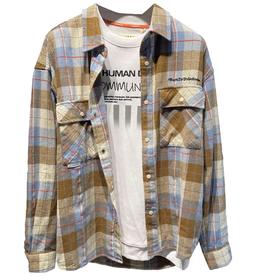 Jasonwood/坚持我的 2021秋季新款男士格纹长袖休闲衬衫311105308