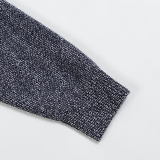 METTE羊绒世家2021年秋冬新品男士100%山羊绒衫圆领点子混纱毛衣 商品图4