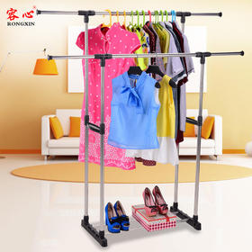 【晾衣架】不锈钢晾衣架 室内外落地伸缩折叠双杆晒衣架升降凉衣架