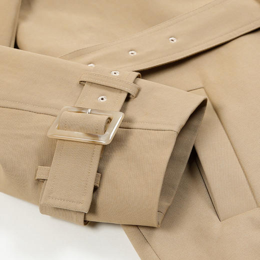 METTE2021年秋冬新品女士风衣外套短款时尚双排扣小个子收腰外套 商品图4