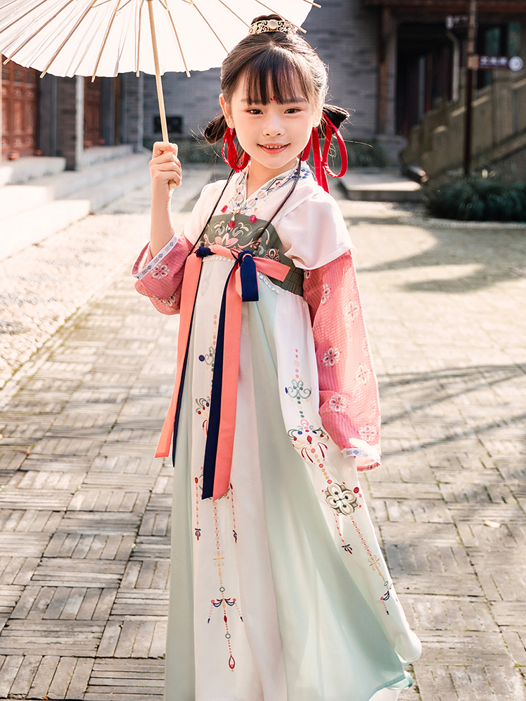 【昭玉】原创汉服女童夏季薄款中国风连衣裙超仙襦裙