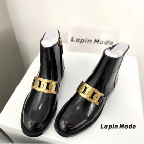 8.31秒杀 | LAPIN MODE欧美复古金属黑金短靴（不支持无理由退换） [福利品]