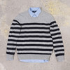 横纹拼色棉质 胸前刺绣 V领毛衣/针织衫 特惠 T-1066 商品缩略图6