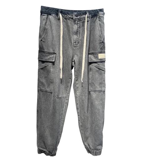 Jasonwood/坚持我的 2021秋季新款男士收口系带牛仔长裤311117289 商品图0