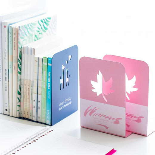 【2片装书立架】L型简约大号书夹镂空书靠书挡学生用伸缩书立桌面收纳创意高中生简易桌上固定书本立书架放书金属支撑架 商品图1