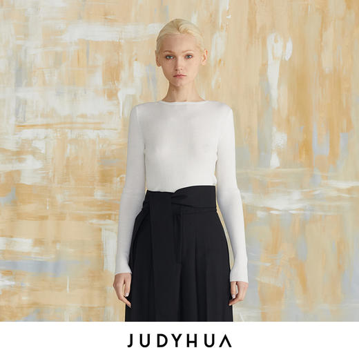 JUDYHUA 侧袖镂空针织上衣 商品图0