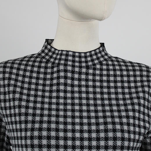 FOCALS福柯斯女装秋季新款圆领套头上衣几何提花针织衫F2YAT103NW 商品图3